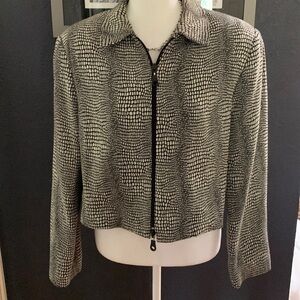 Black and white crape  jacket